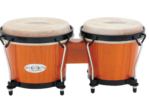 Bongos produce high tonal ranges. 6" & 7" heads. Asian Oak Shells. Black Powder coated hardware. Traditional style hoops. Natural rawhide heads. 8 chrome tuning lugs. Bahama Blue, Amber finish.